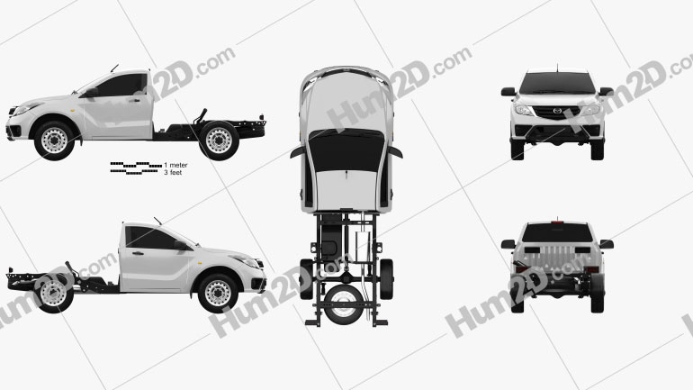 Mazda BT-50 Single Cab Chassis 2018 Blueprint