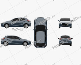 Mazda 2 hatchback 2019 car clipart