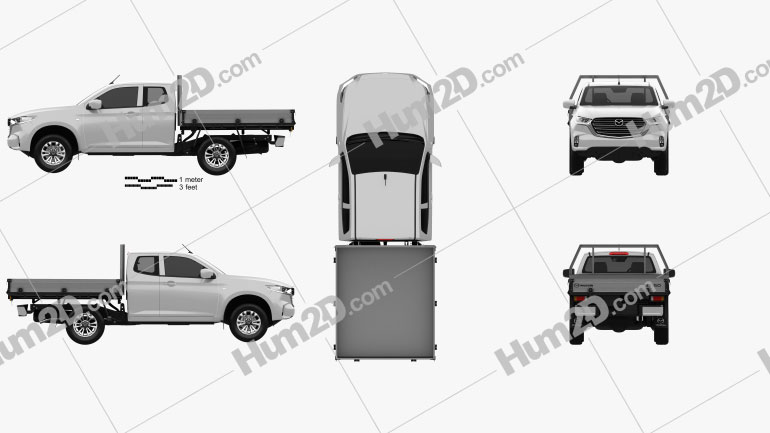 Mazda BT-50 Freestyle Cab Alloy Tray 2020 Clipart Image