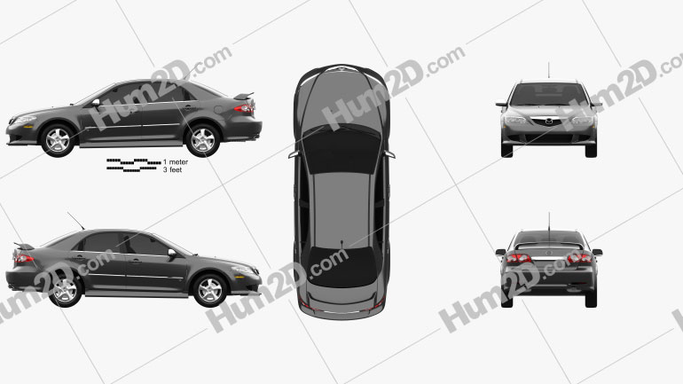 Mazda 6 Sport US-spec sedan 2007 car clipart
