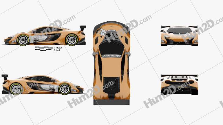 McLaren 650S GT3 2015 car clipart