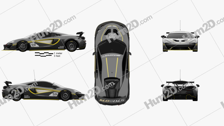 McLaren 570S GT4 2016 car clipart