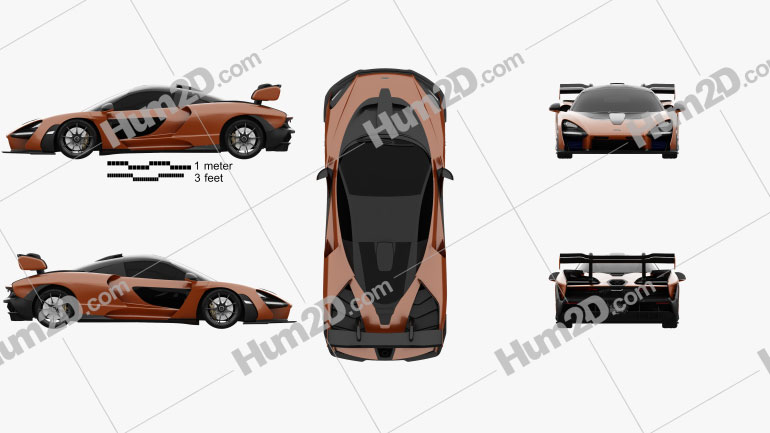 McLaren Senna 2019 Clipart and Blueprint - Download Vehicles Clip Art