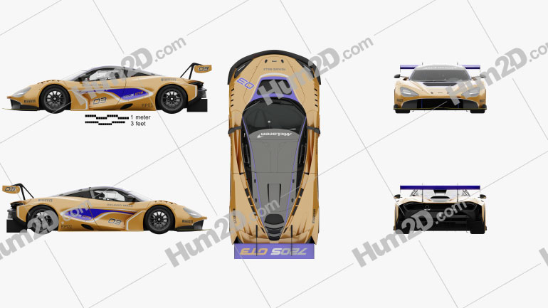 McLaren 720S GT3 with HQ interior 2019 Clipart Image