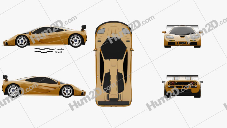 McLaren F1 LM XP1 1995 car clipart