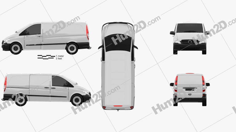 Mercedes-Benz Vito W639 Panel Van Long 2011 clipart