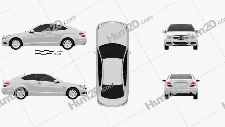 Mercedes-Benz C-class coupe 2012 car clipart