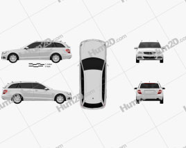 Mercedes-Benz C-class Estate 2012 car clipart