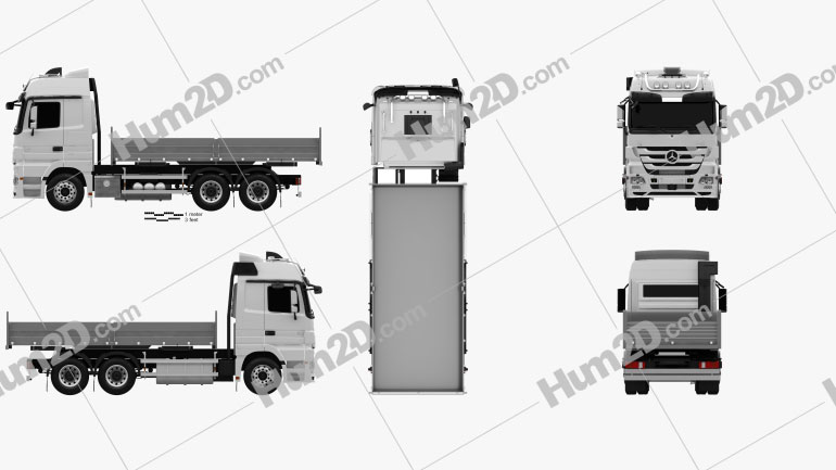 Mercedes-Benz Actros Flatbed 2011 PNG Clipart