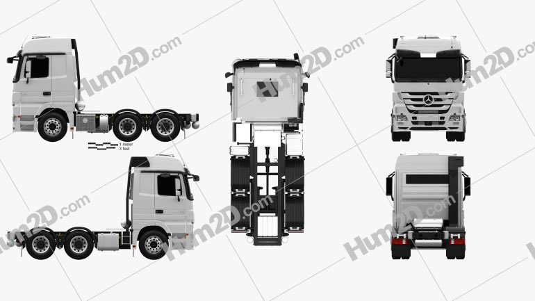 Mercedes-Benz Actros Tractor 3-axle 2011 PNG Clipart