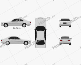 Mercedes-Benz S-class (W140) 1999 car clipart