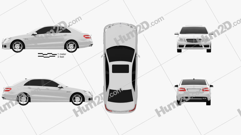 Mercedes-Benz E63 AMG (W212) sedan 2010 car clipart