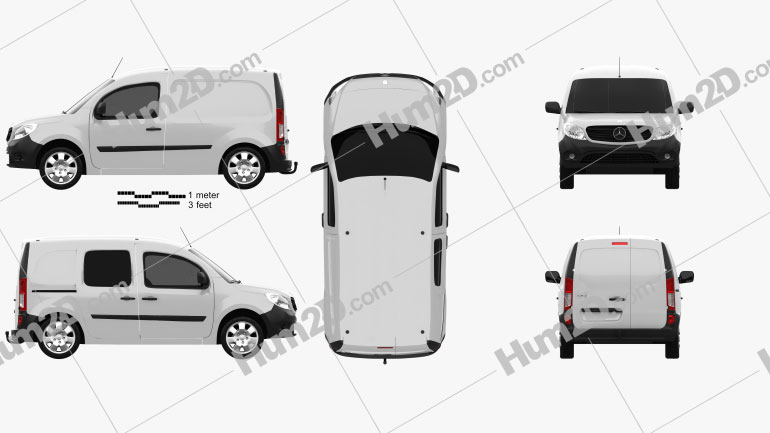 Mercedes-Benz Citan Panel Van 2012 Clipart Image