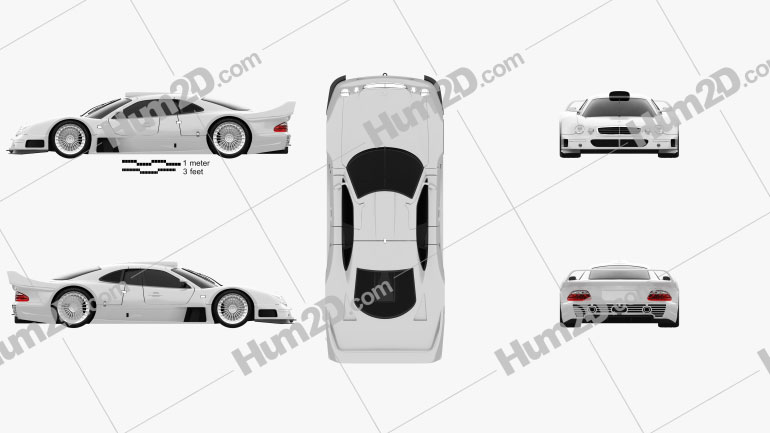 Mercedes-Benz CLK-class GTR AMG 1999 car clipart