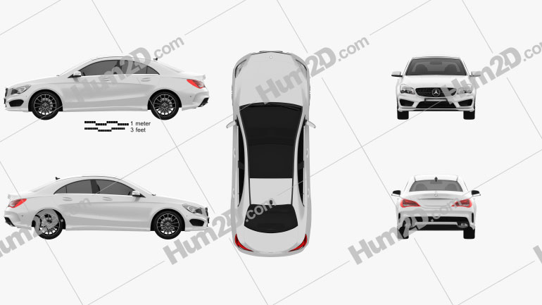 Mercedes-Benz CLA AMG Sports Package 2013 Clipart Image