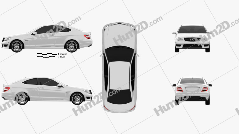 Mercedes Benz C Class 63 Amg Coupe 12 Clipart Download Vehicles Clipart Images And Blueprints In Png Psd