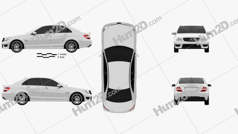 Mercedes-Benz C-Class 63 AMG sedan 2012 Blueprint