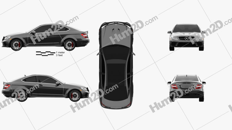 Mercedes-Benz C-Class 63 AMG Coupe Black Series 2012 PNG Clipart