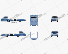 Mercedes-Benz Blue Wonder Renntransporter 1954 clipart