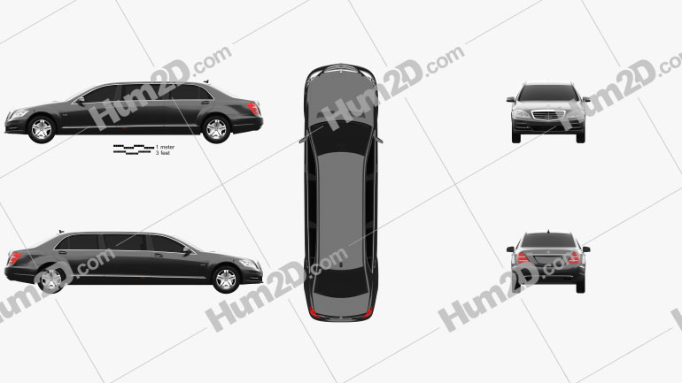 Mercedes-Benz S-Class (W221) Pullman 2012 car clipart