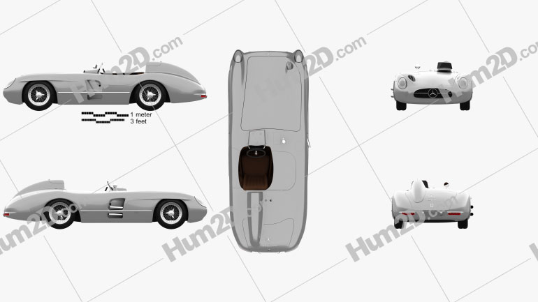 Mercedes-Benz 300 SLR 1955 car clipart