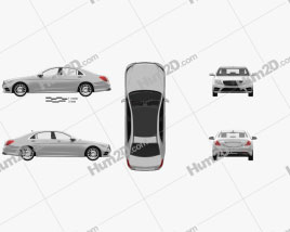 Mercedes-Benz S-Class (W222) with HQ interior 2014 car clipart