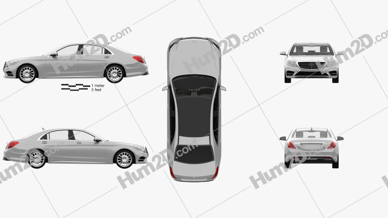 Mercedes-Benz Classe S (W222) com interior HQ 2014 Imagem Clipart