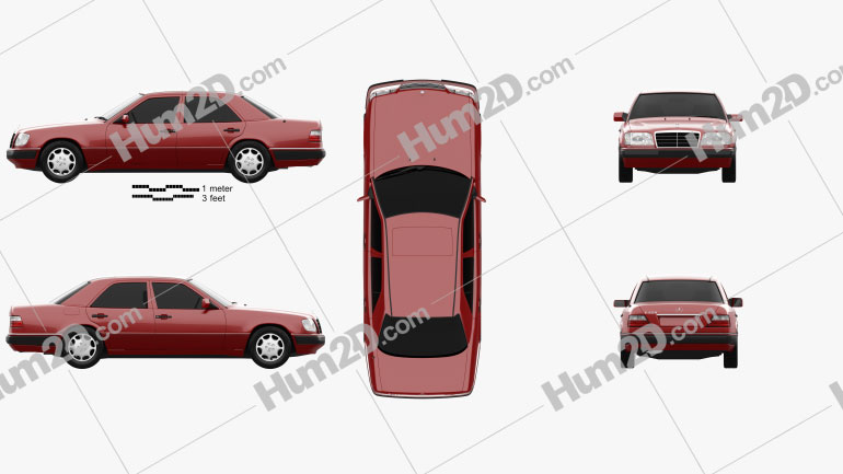 Mercedes-Benz E-Class sedan 1993 car clipart