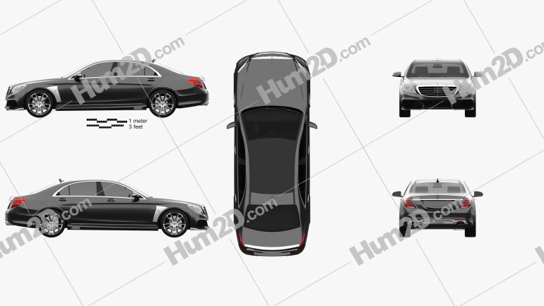 Mercedes-Benz Classe S (W222) Brabus 2014 Blueprint