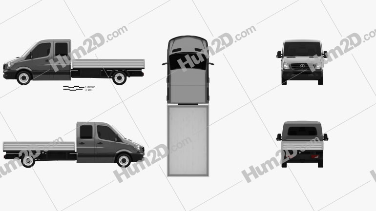 Mercedes-Benz Sprinter Drop Side Doppelkabine 2013 clipart