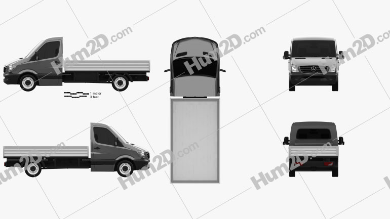 Mercedes-Benz Sprinter Drop Side Single Cab 2013 clipart