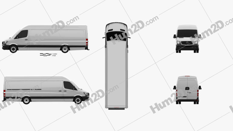 Mercedes-Benz Sprinter Panel Van ELWB HR 2013 clipart