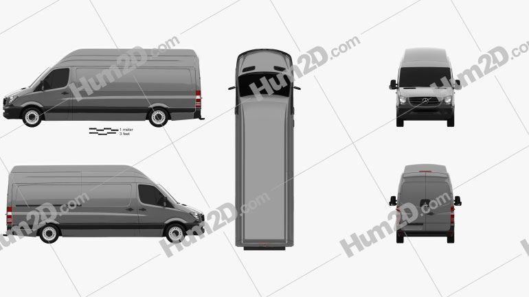 Mercedes-Benz Sprinter Kastenwagen LWB SHR 2013 clipart