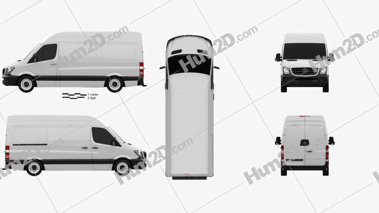 Mercedes-Benz Sprinter Kastenwagen SWB HR 2013 clipart