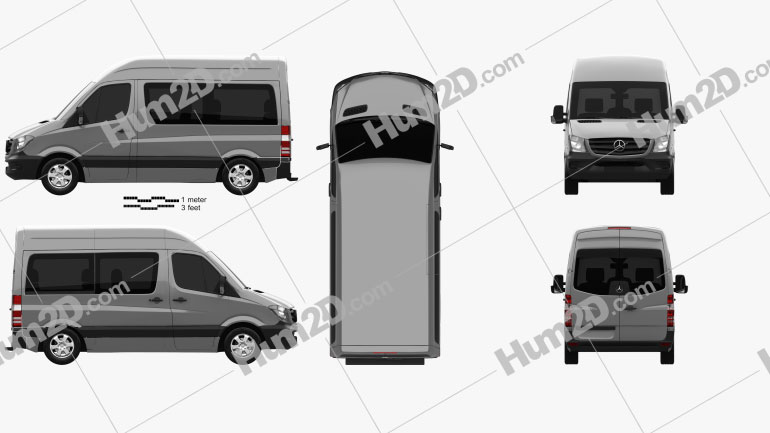 Mercedes-Benz Sprinter Passenger Van CWB HR 2013 clipart