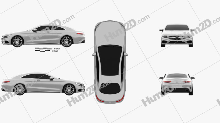 Mercedes-Benz S-Class (C217) coupe AMG Sports Package 2014 Clipart Image