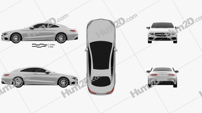 Mercedes-Benz S-Class (C217) coupe AMG Sports Package 2014 car clipart