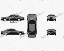 Mercedes-Benz Classe E AMG widebody coupe 1988 car clipart