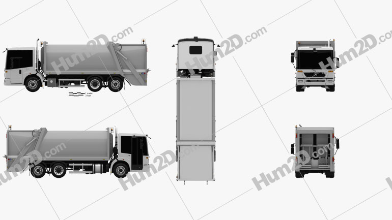 Mercedes-Benz Econic Garbage Truck Clipart Image