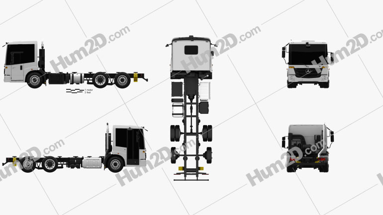 Mercedes-Benz Econic Fahrgestell LKW 3axle 2013 clipart