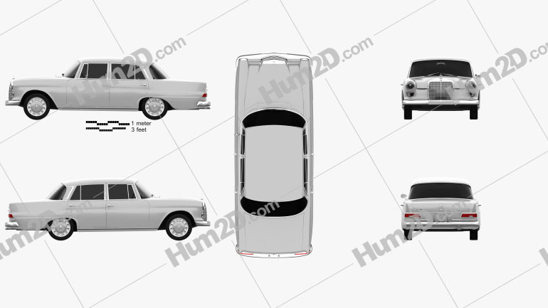 Mercedes Benz W110 1966 Blueprint In PNG Download Vehicles Clip Art 