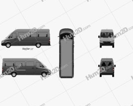 Mercedes-Benz Sprinter (903) Passenger Van L3H2 2000 clipart