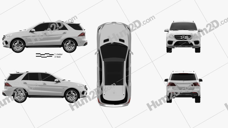 Mercedes-Benz GLE-Class (W166) AMG Line 2014 Blueprint