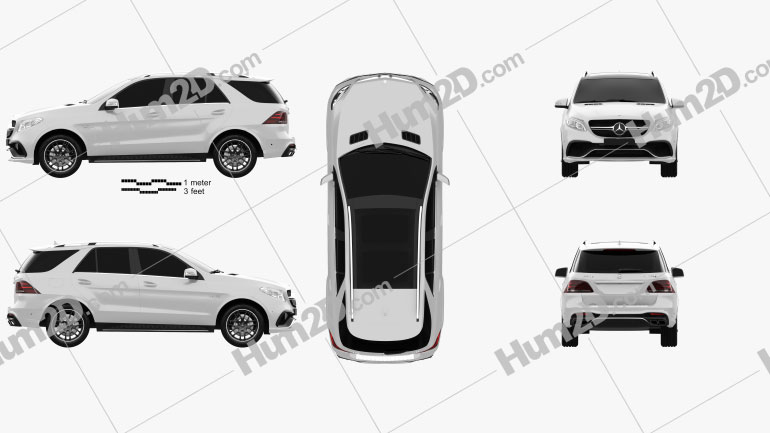 Mercedes-Benz GLE-Class (W166) AMG 2014 Clipart Image