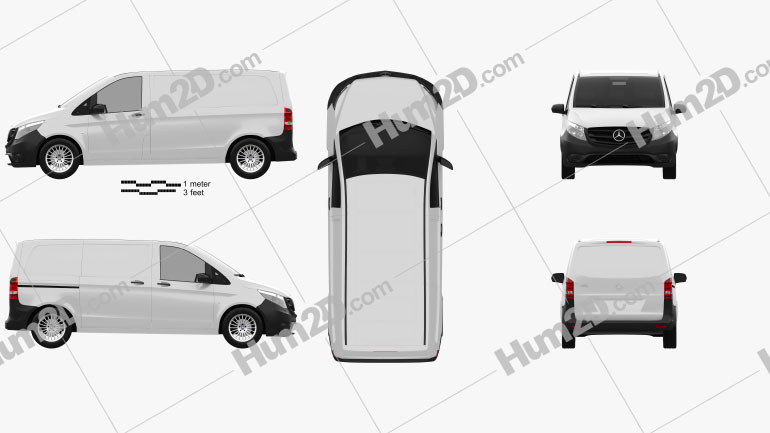 Mercedes-Benz Vito (W447) Panel Van L1 2014 clipart
