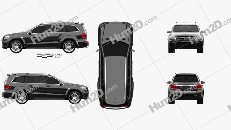 Mercedes-Benz GL-Class X166 Brabus B63 2013 car clipart