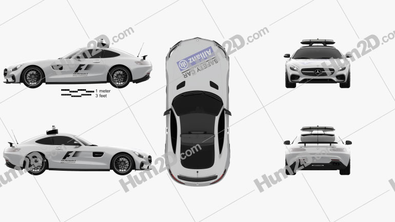 Mercedes-Benz AMG GT S F1 Safety Car 2015 car clipart