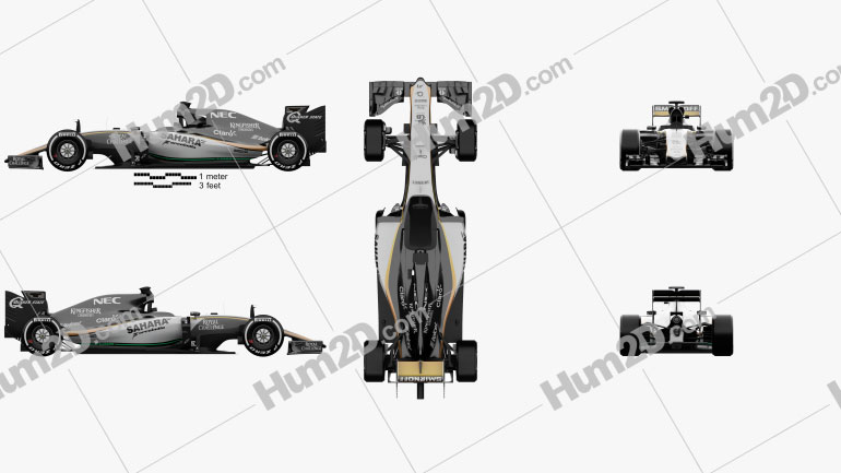 Force India VJM08 2015 car clipart