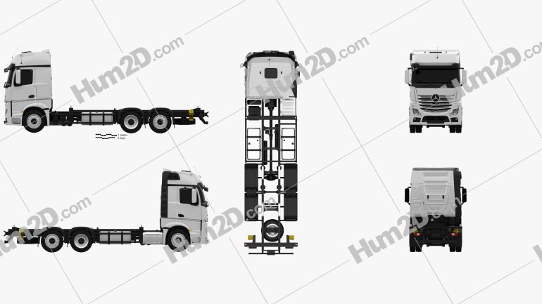 Mercedes-Benz Actros Chassis Truck 3-axle 2011 clipart
