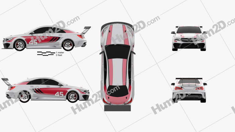Mercedes-Benz CLA-Class (C117) AMG Racing 2014 car clipart